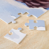 Brussels Griffon Frosted Window Christmas Art ジグソーパズル (側面)