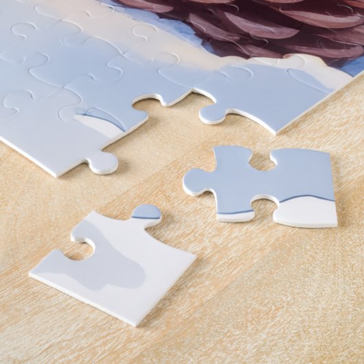 Brussels Griffon Frosted Window Christmas Art ジグソーパズル (側面)