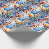 Brussels Griffon Frosted Window Christmas Art ラッピングペーパー (角)