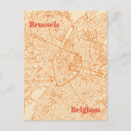 Brussels Map ポストカード