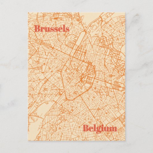 Brussels Map ポストカード (正面)