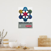 Brussels Print Belgium Art Sebena Airlines Travel  ポスター (キッチン)