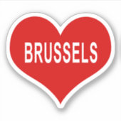 BRUSSELS Red Loveハートビニール シール (正面)