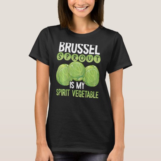 Brussels Sprout Is My Spirit Vegetable Backprint V Tシャツ (正面)