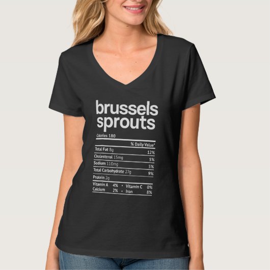 Brussels Sprout Nutrition Facts  Thanksgiving Chri Tシャツ (正面)