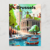 Brussels Travel Art postcard, Belgium Travel Art,  ポストカード (正面)