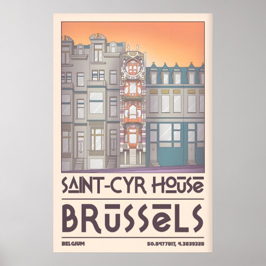 Brussels Wall Art Print Saint Cyr House Facade ポスター (正面)