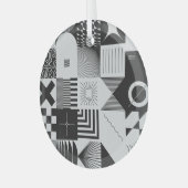 Brutalism Art:ヴィンテージ幾何学模様 ガラスオーナメント (正面左)