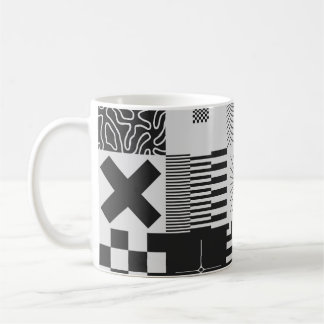 Brutalism Art:ヴィンテージ幾何学模様 コーヒーマグカップ