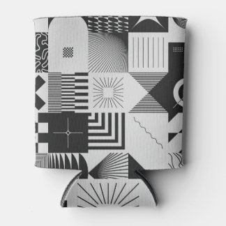 Brutalism Art:ヴィンテージ幾何学模様 缶クーラー