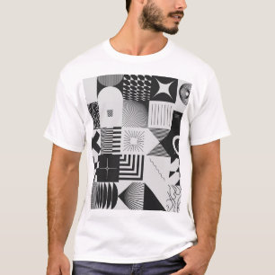 Brutalism Art:ヴィンテージ幾何学模様 Tシャツ