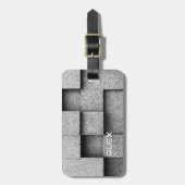 Brutalistコンクリートブロック – 工業用テクスチャ ラゲッジタグ (正面縦)