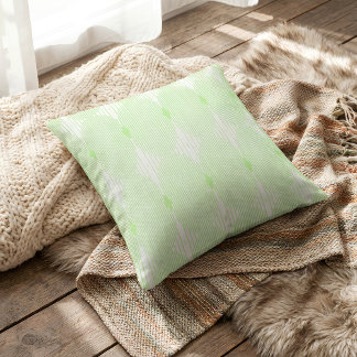 Brutalist Pulse: Pistaccio Green & White クッション