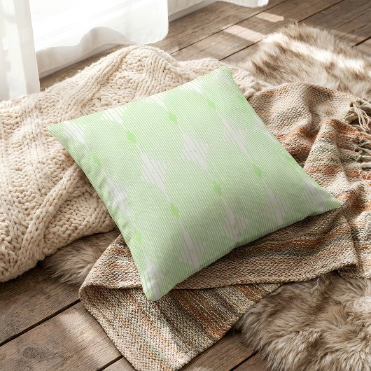 Brutalist Pulse: Pistaccio Green & White クッション