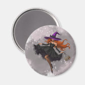 Bruxa elegante Halloween imã マグネット (正面/裏面)