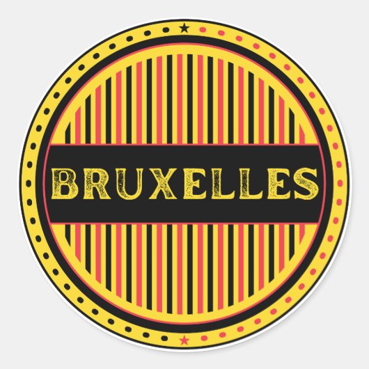 Bruxelles City Pride Emblem – Belgian Identity ラウンドシール (正面)
