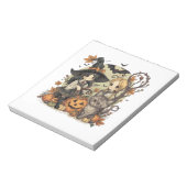 Bruxinhas Kawaii com Gatinho e Abóboras  ノートパッド (回転)