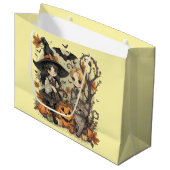 Bruxinhas Kawaii com Gatinho e Abóboras  ラージペーパーバッグ (正面アングル)