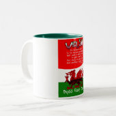 Bryanハリス著詩歌のSt Davidの日カード ツートーンマグカップ (正面左)