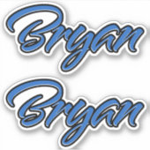 Bryan Name blue Aufkleber Sticker Stickerset シール (正面)