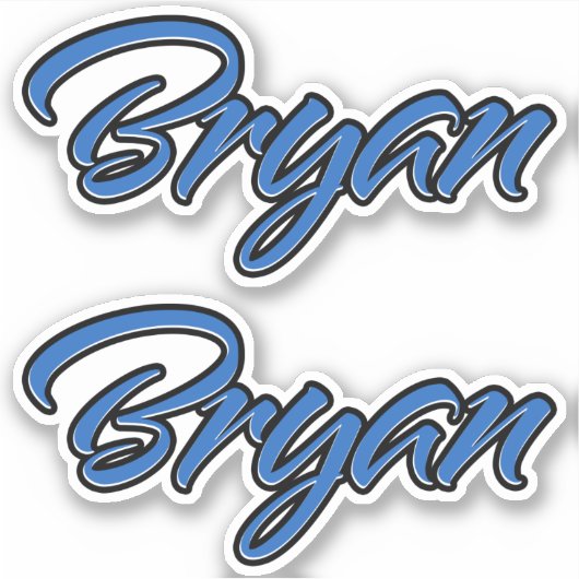 Bryan Name blue Aufkleber Sticker Stickerset シール (正面)