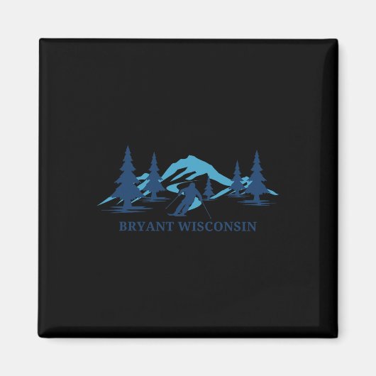 Bryant Wisconsin Ski Resort Skiing Skier  マグネット (正面)