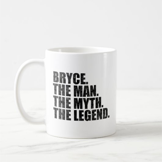 Bryceという名、Bryceという男 神話の英雄 伝説の男 コーヒーマグカップ (左)