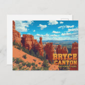 Bryce Canyon Hoodoos Vintage Art ポストカード (正面/裏面)