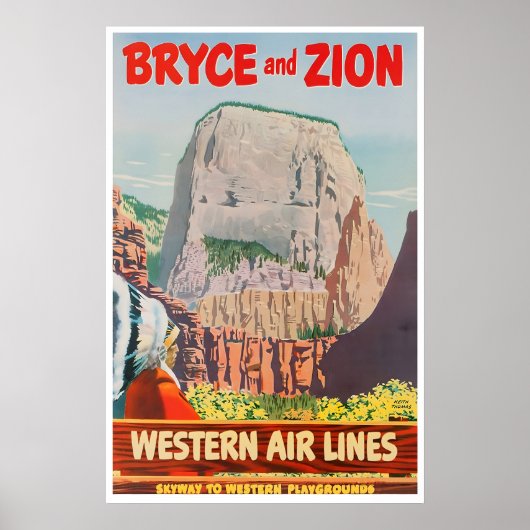 Bryce Canyon National Park Poster Zion Art Western ポスター (正面)