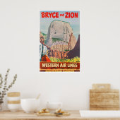 Bryce Canyon National Park Poster Zion Art Western ポスター (キッチン)