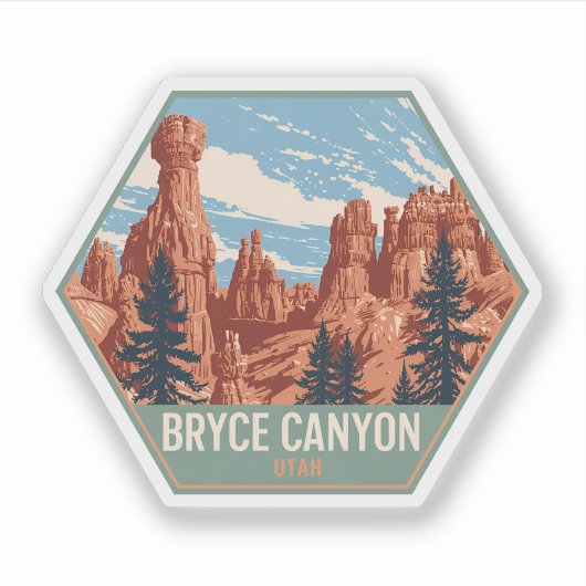 Bryce Canyon National Park Utah Vintage Travel シール (正面)