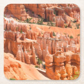 Bryce Canyon Park Utah Landscape Hoodoos Photo スクエアペーパーコースター (正面)
