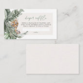 BRYNかわいいジャングルサファリベイビーシャワーおむつラッフル プレイスカード (正面/裏面)