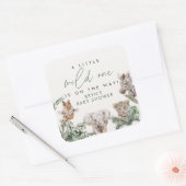 BRYNかわいいジャングルサファリベビーアニマルベビーシャワー スクエアシール (封筒)