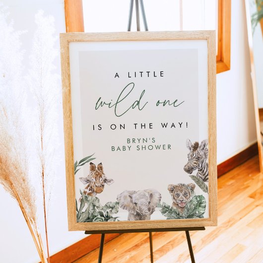 BRYNかわいいジャングルサファリベビーアニマルベビーシャワー ポスター