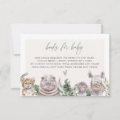 BRYNジャングルサファリ赤ちゃんシャワーブックベビーカード 招待状 (正面)