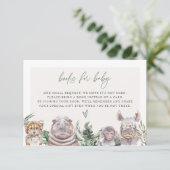 BRYNジャングルサファリ赤ちゃんシャワーブックベビーカード 招待状 (スタンド正面)