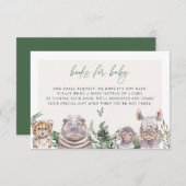 BRYNジャングルサファリ赤ちゃんシャワーブックベビーカード 招待状 (正面/裏面)