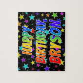 "BRYSON"名、おもしろい"ハッピーバースデー" ジグソーパズル (縦)