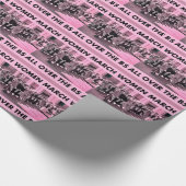 BSの光沢のある包装紙をくまなく女性3月 ラッピングペーパー (角)