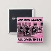 BS中女性3月2インチの正方形ボタン 缶バッジ (正面&裏面)