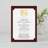 BS – 学士号カレッジ卒業 箔招待状 (立ち正面)