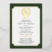 BS – 学士号カレッジ卒業 箔招待状 (正面)