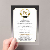 BS – 理学士課程大学卒業 アクリル招待状 (インサイチュ (ポータブル))