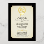 BS – 理学士課程大学卒業 箔招待状 (正面)