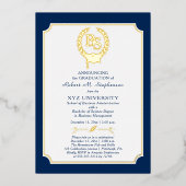 BS – 理学士課程大学卒業 箔招待状 (正面)