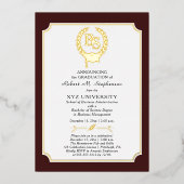 BS – 理学士課程大学卒業 箔招待状 (正面)