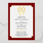 BS – 理学士課程大学卒業 箔招待状 (正面)