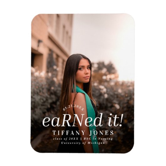 BSC モダン RN 4写真看護卒業 マグネット (縦)