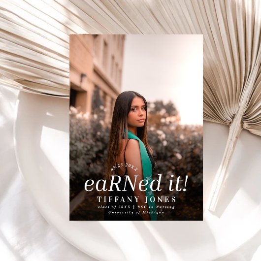 BSC モダン RN 4写真看護卒業 招待状